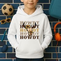 Leopard Boho Bull Skull Sunflower Howdy Western Decor Kids Hoodie thumb 2