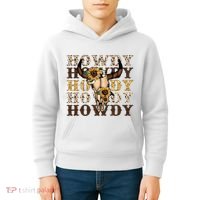 Leopard Boho Bull Skull Sunflower Howdy Western Decor Kids Hoodie thumb 4