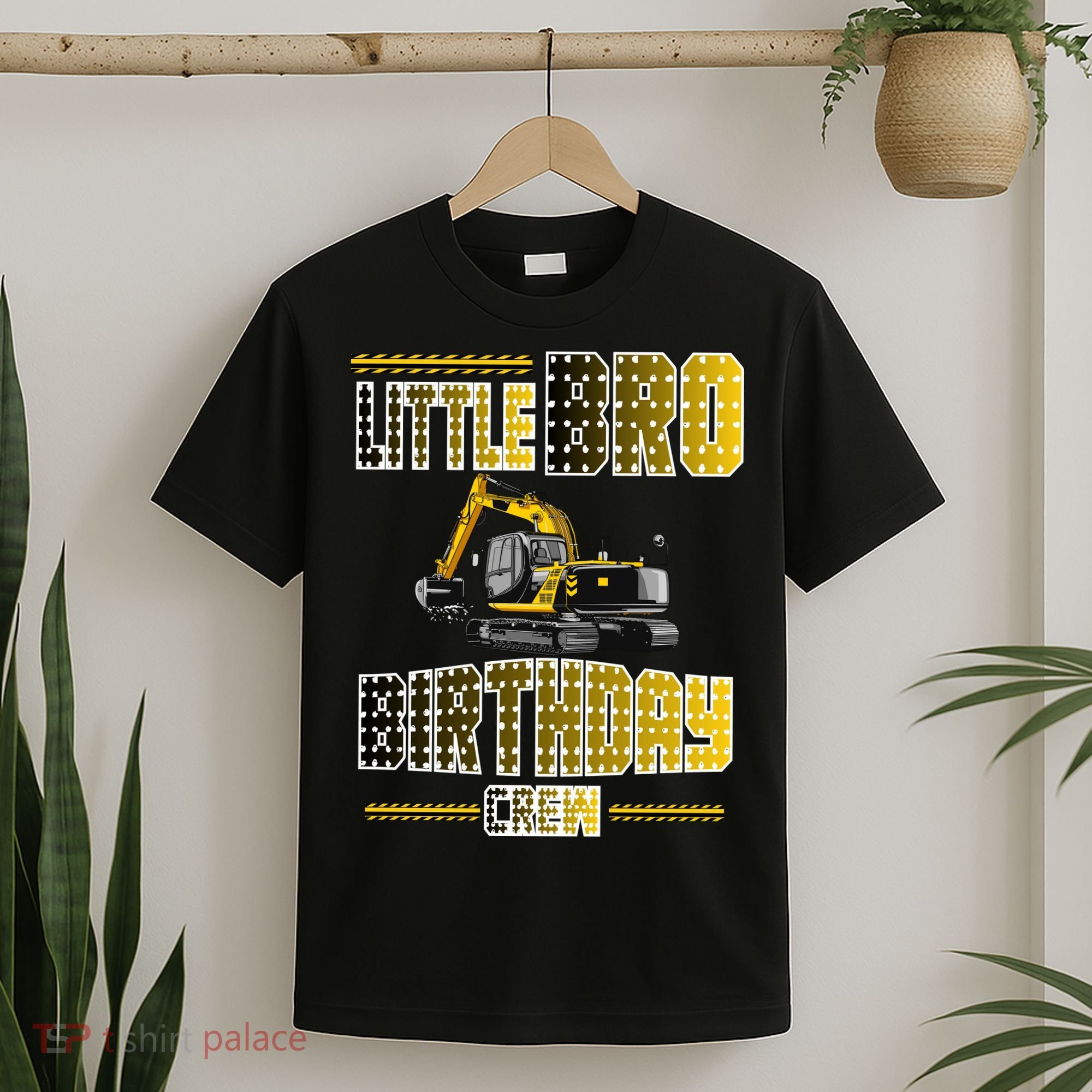 Little Bro Brother Of The Birthday Crew Party Excavator T-Shirt