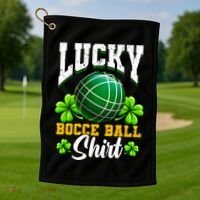 Lucky Bocce Ball Gift Italian Game Bocce Cool Gift Golf Towel thumb 1
