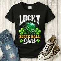 Lucky Bocce Ball Gift Italian Game Bocce Cool Gift Women's T-Shirt thumb 3