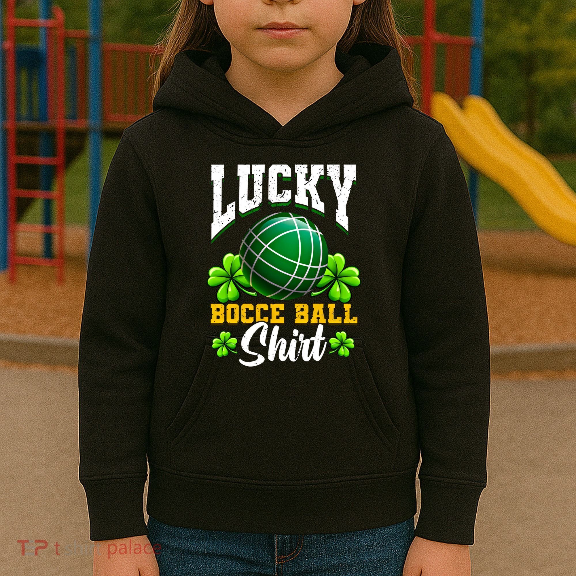 Lucky Bocce Ball Gift Italian Game Bocce Cool Gift Kids Hoodie