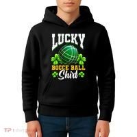 Lucky Bocce Ball Gift Italian Game Bocce Cool Gift Kids Hoodie thumb 4