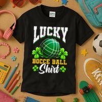 Lucky Bocce Ball Gift Italian Game Bocce Cool Gift Kids T-Shirt thumb 3