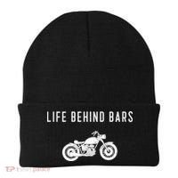 Life Behind Bars Funny Biker Motorcycle Gift Beanie thumb 0