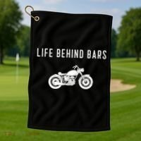 Life Behind Bars Funny Biker Motorcycle Gift Golf Towel thumb 1