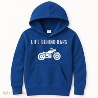 Life Behind Bars Funny Biker Motorcycle Gift Kids Hoodie thumb 0
