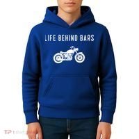 Life Behind Bars Funny Biker Motorcycle Gift Kids Hoodie thumb 4