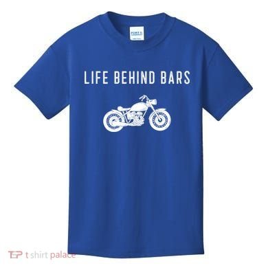 Life Behind Bars Funny Biker Motorcycle Gift Kids T-Shirt