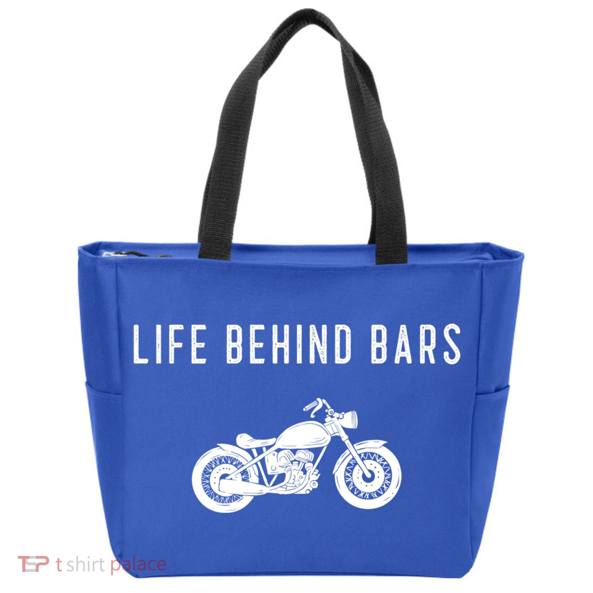Life Behind Bars Funny Biker Motorcycle Gift Tote Bag