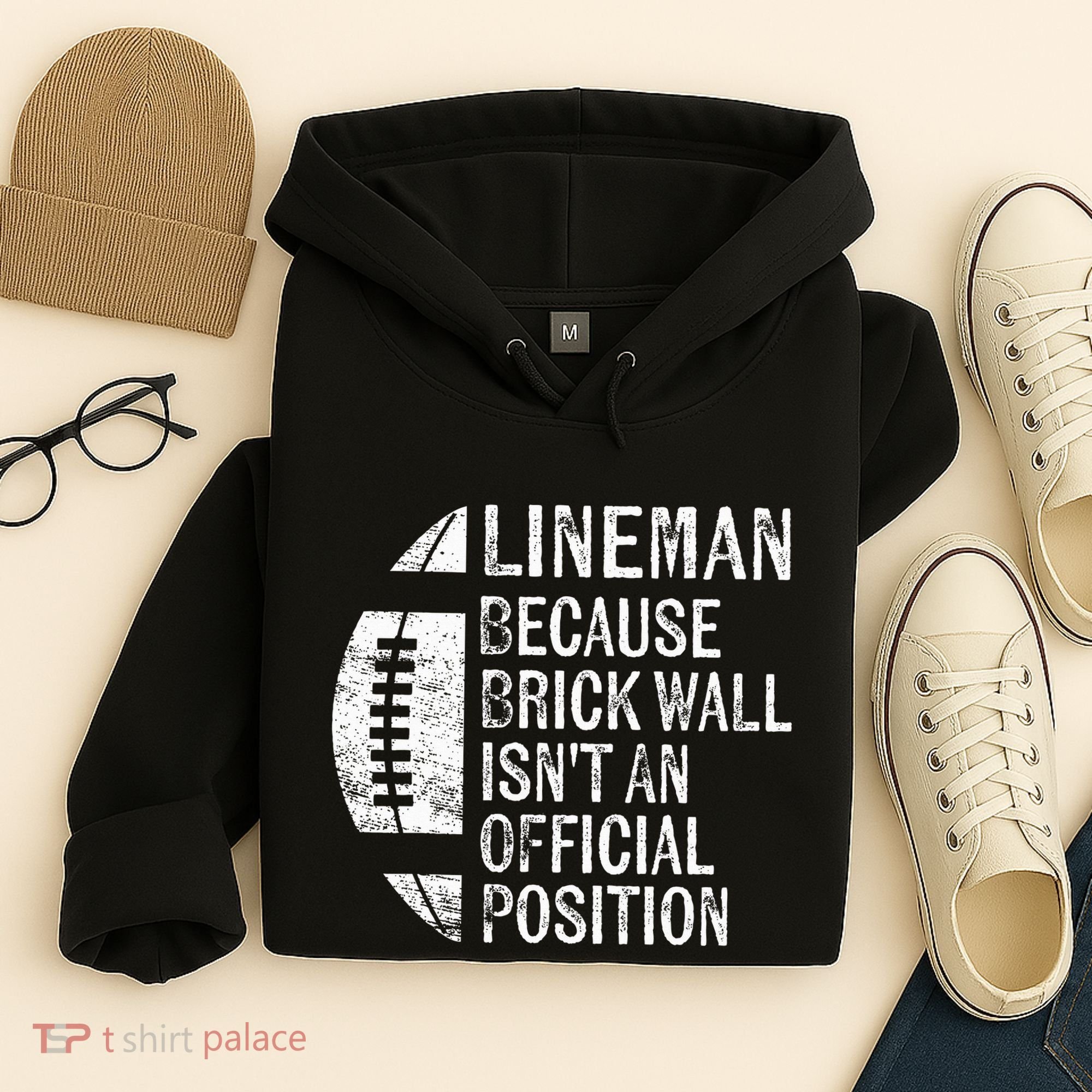 Lineman Because Brick Wall Isnt Position Football Hoodie