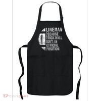 Lineman Because Brick Wall Isnt Position Football Apron thumb 0