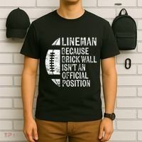 Lineman Because Brick Wall Isnt Position Football T-Shirt thumb 6