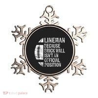Lineman Because Brick Wall Isnt Position Football Ornament thumb 0