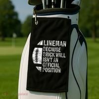 Lineman Because Brick Wall Isnt Position Football Golf Towel thumb 2