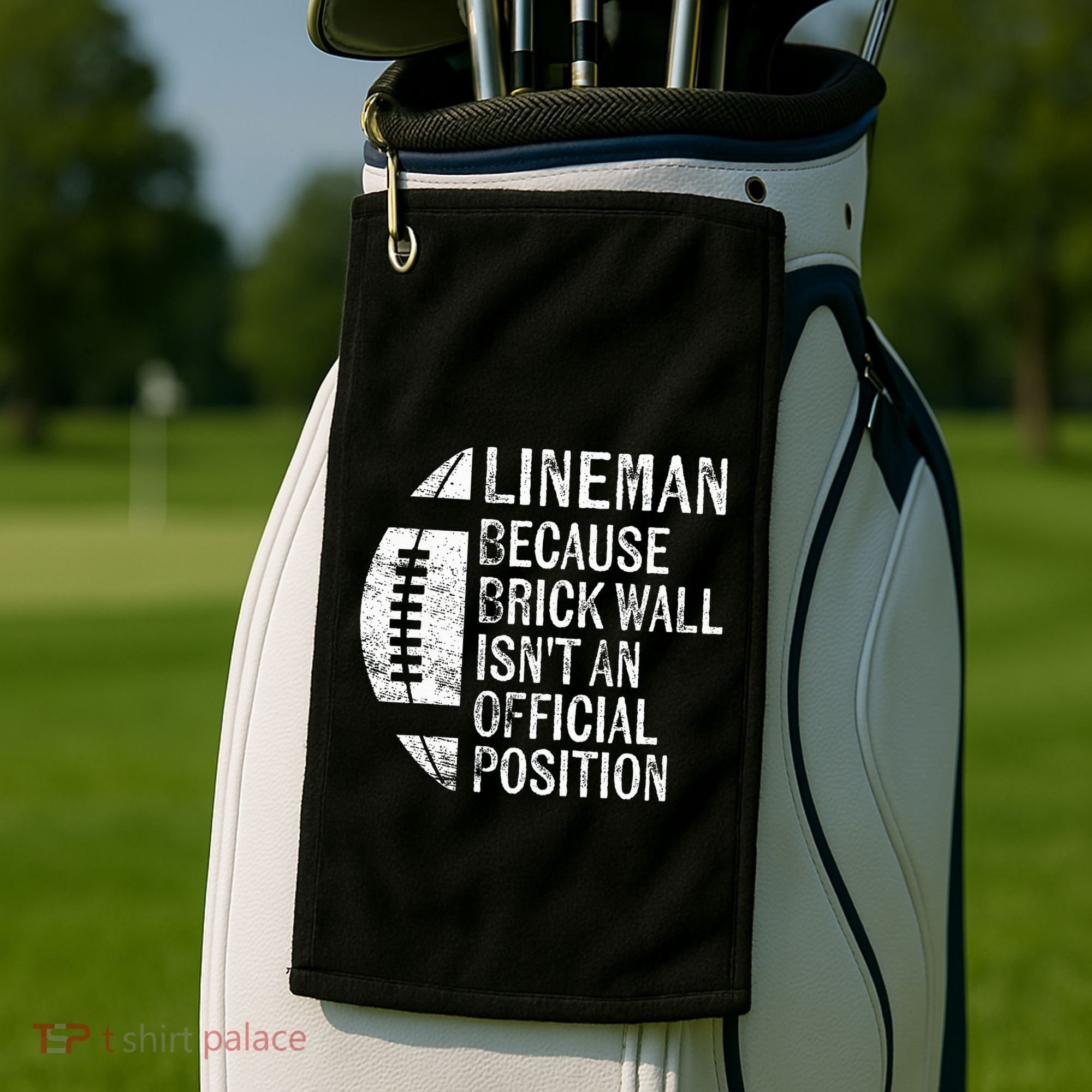 Lineman Because Brick Wall Isnt Position Football Golf Towel