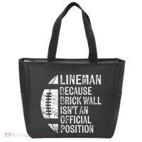 Lineman Because Brick Wall Isnt Position Football Tote Bag thumb 0