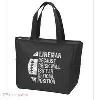 Lineman Because Brick Wall Isnt Position Football Tote Bag thumb 3