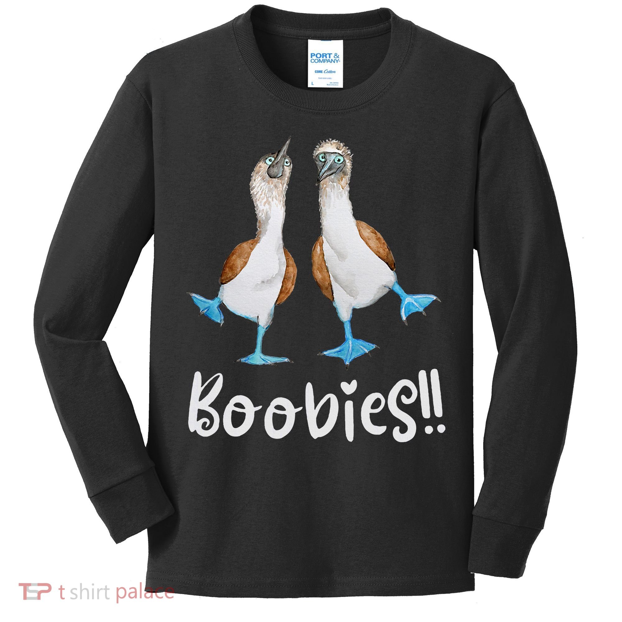 Love Bluefooted Boobies Bird Nerd For Birdwatching Kids Long Sleeve Shirt
