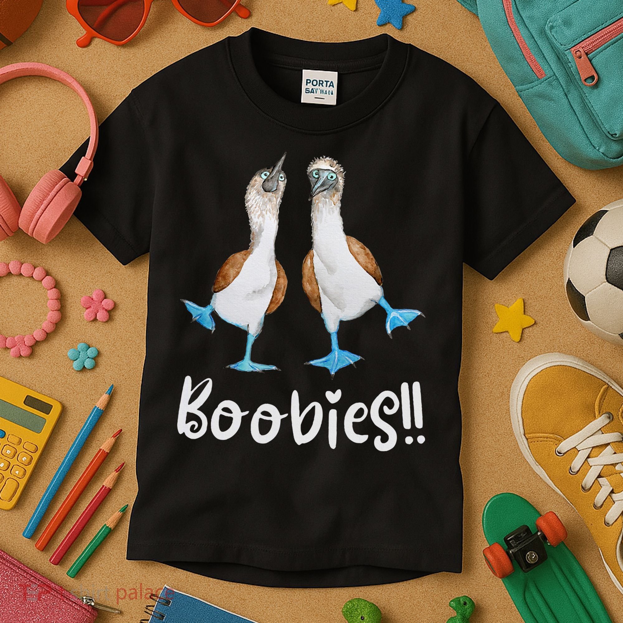 Love Bluefooted Boobies Bird Nerd For Birdwatching Kids T-Shirt