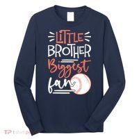 Little Brother Biggest Fan Baseball Season Long Sleeve Shirt thumb 0