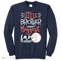 Little Brother Biggest Fan Baseball Season Sweatshirt thumb 0
