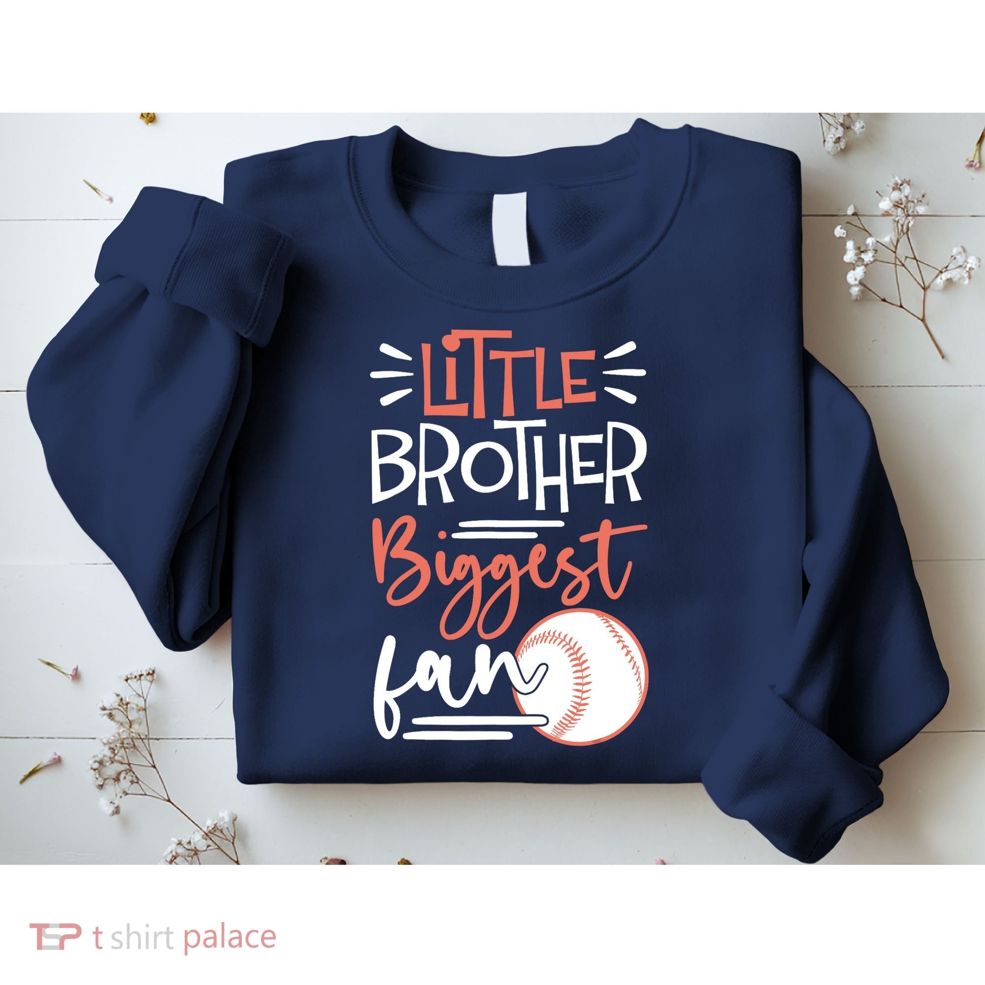 Little Brother Biggest Fan Baseball Season Sweatshirt