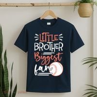 Little Brother Biggest Fan Baseball Season T-Shirt thumb 2