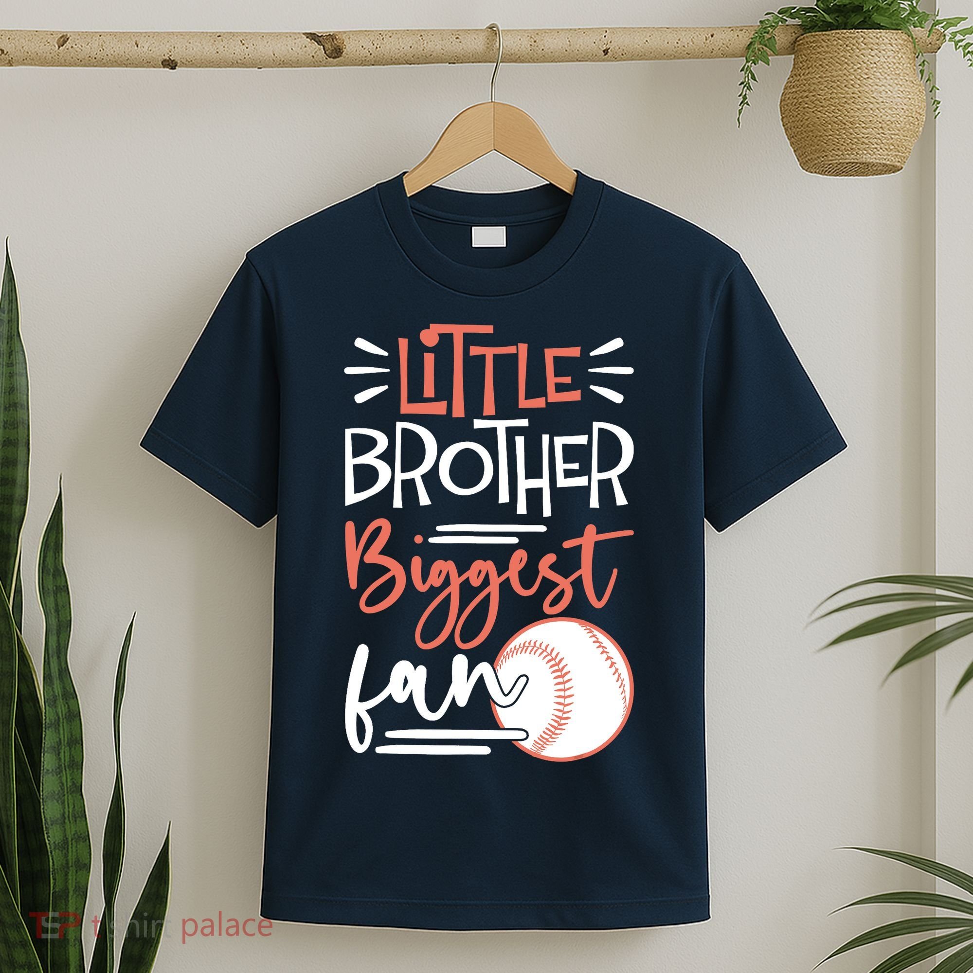 Little Brother Biggest Fan Baseball Season T-Shirt