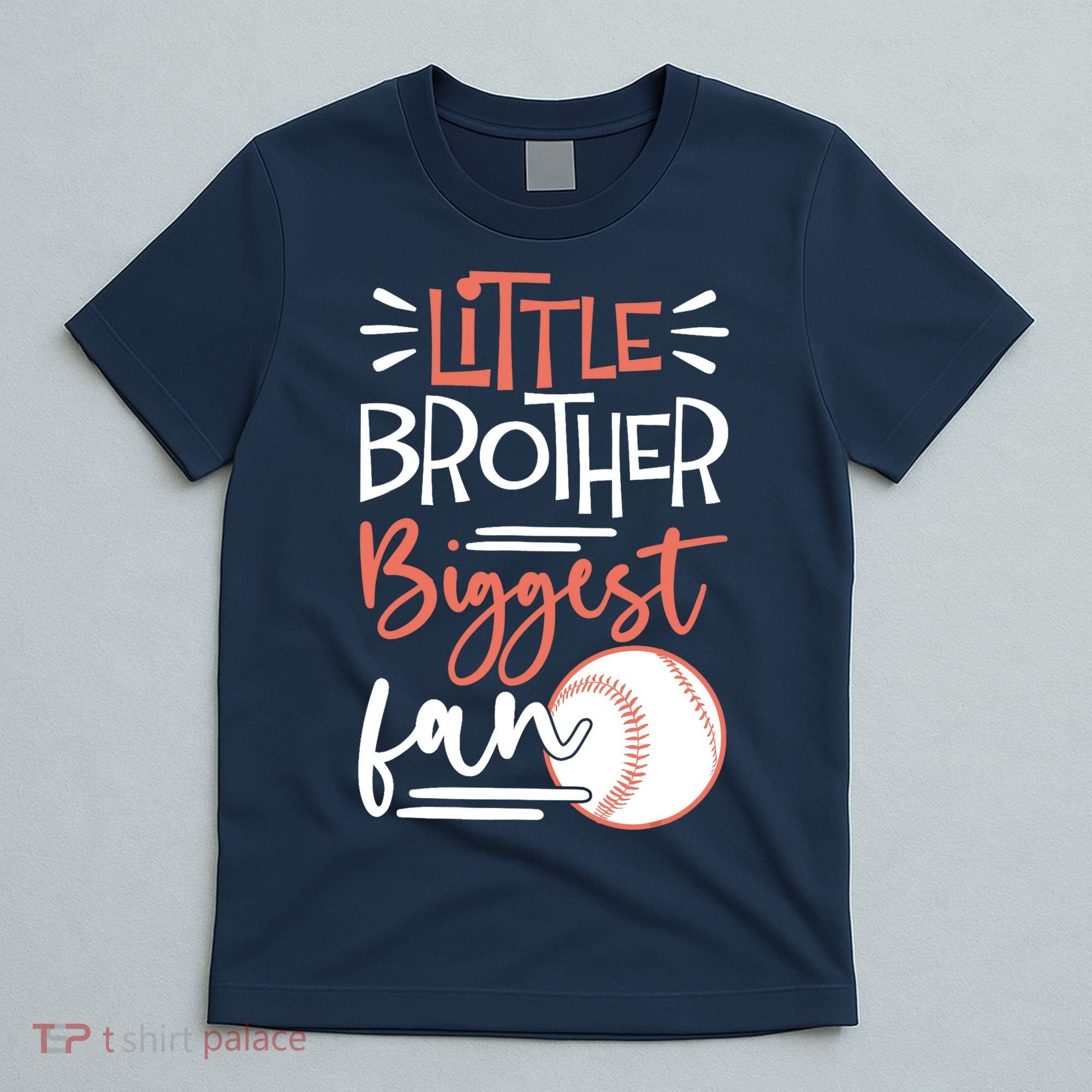 Little Brother Biggest Fan Baseball Season T-Shirt