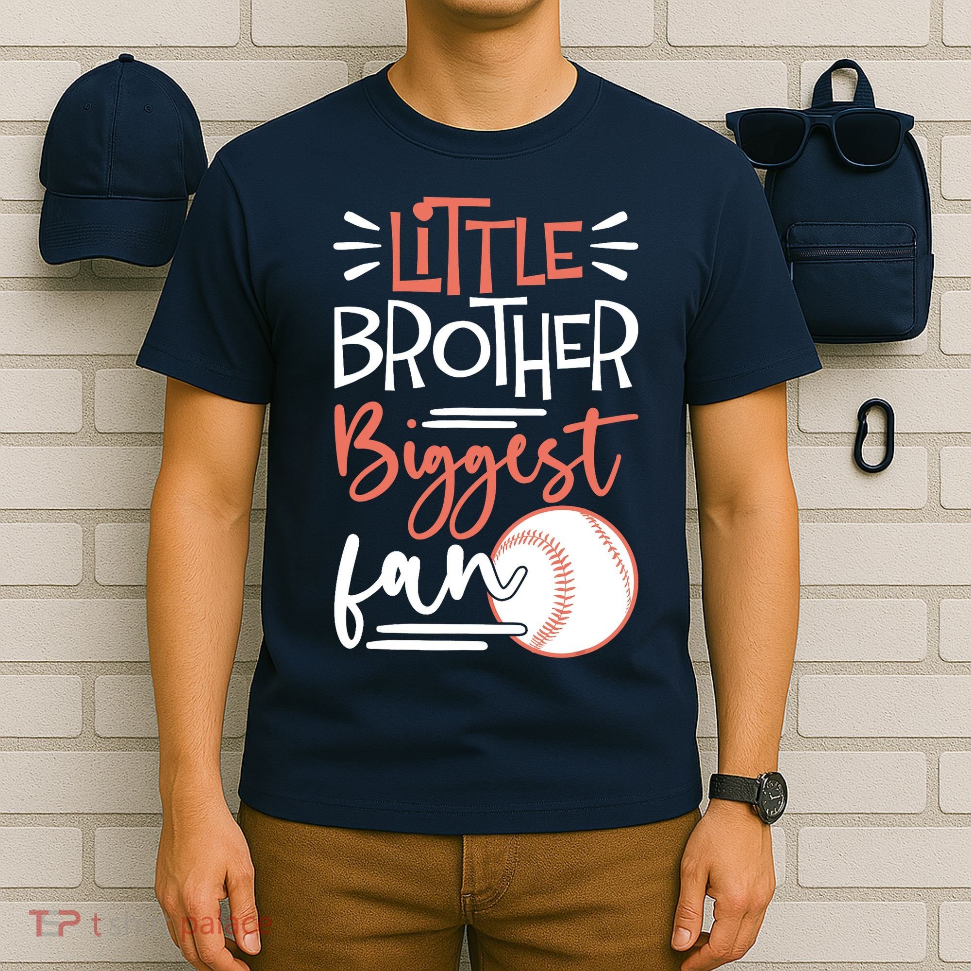 Little Brother Biggest Fan Baseball Season T-Shirt