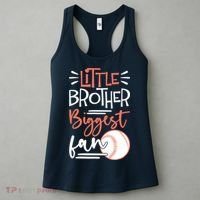 Little Brother Biggest Fan Baseball Season Women's Tank Top thumb 3