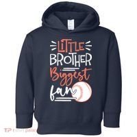 Little Brother Biggest Fan Baseball Season Toddler Hoodie thumb 0