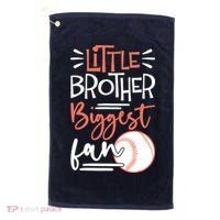 Little Brother Biggest Fan Baseball Season Golf Towel thumb 0