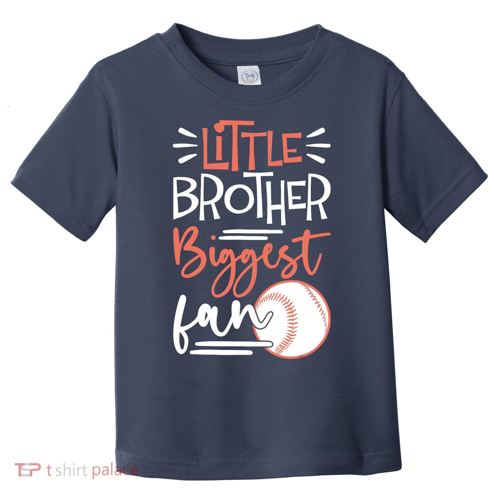 Little Brother Biggest Fan Baseball Season Toddler T-Shirt