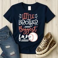 Little Brother Biggest Fan Baseball Season Women's T-Shirt thumb 3