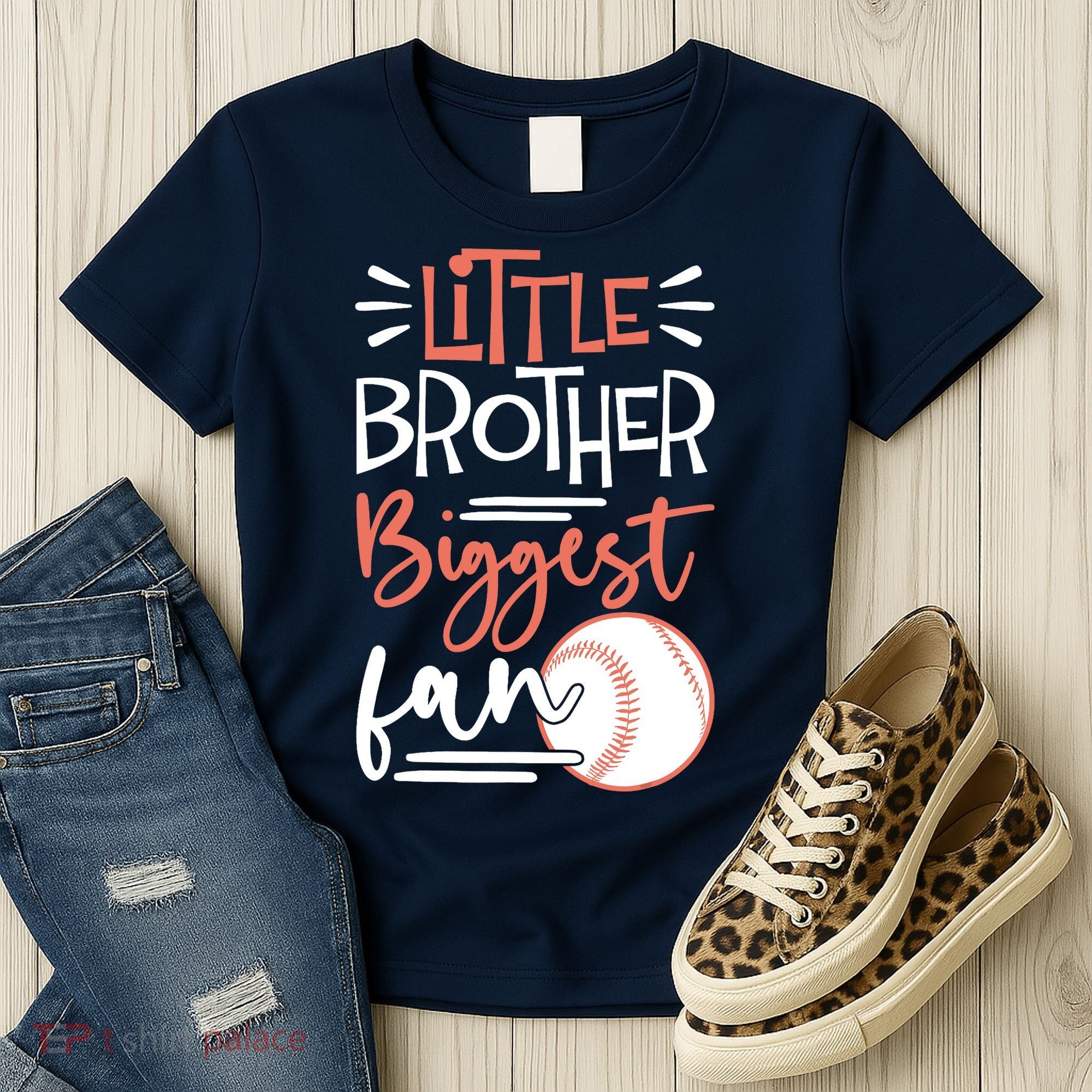 Little Brother Biggest Fan Baseball Season Women's T-Shirt