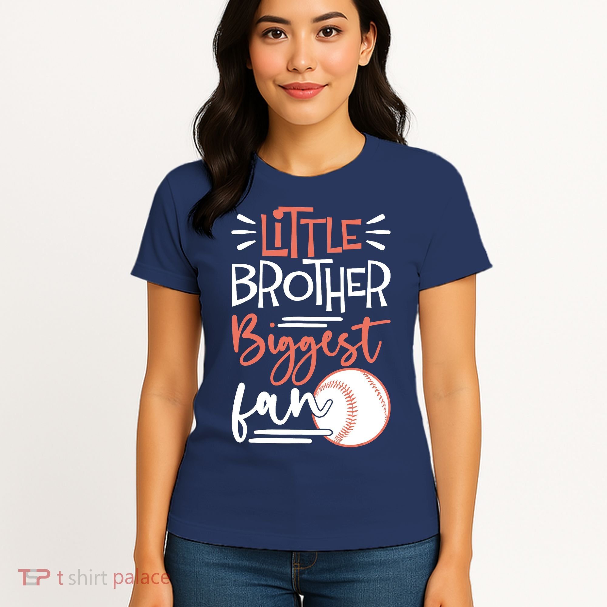 Little Brother Biggest Fan Baseball Season Women's T-Shirt