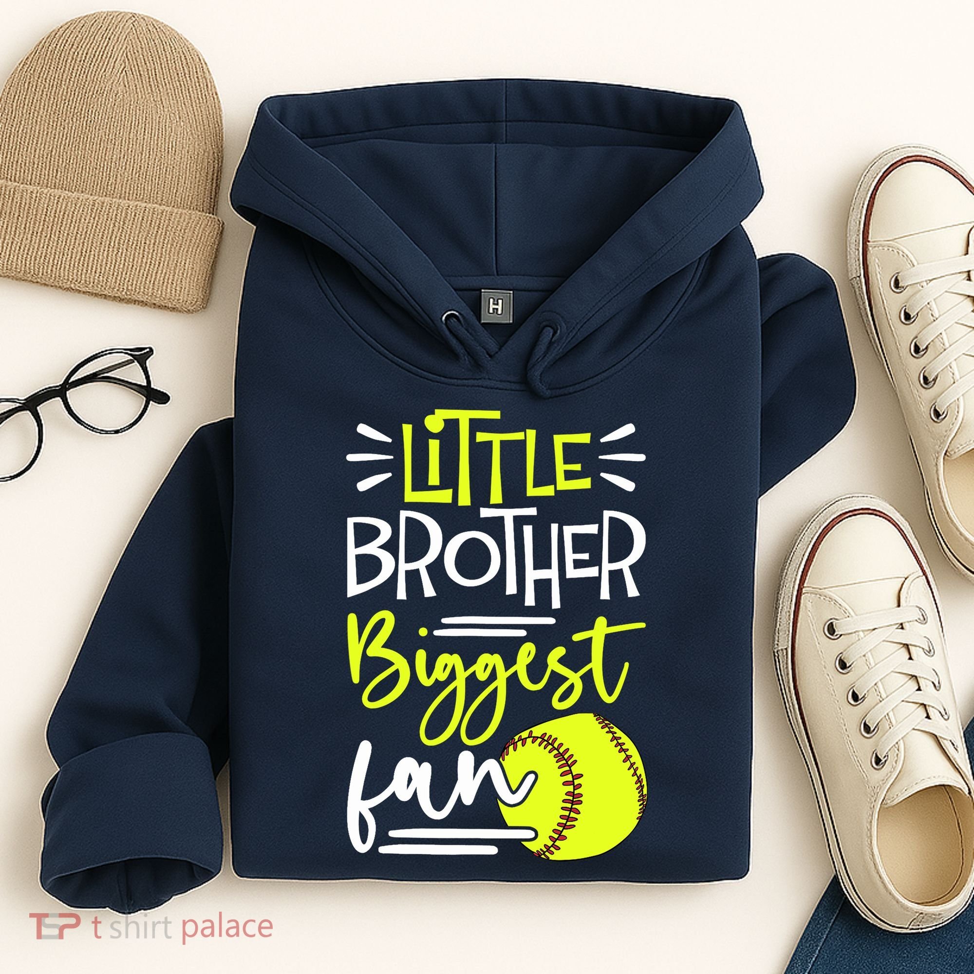 Little Brother Biggest Fan Softball, Softball Hoodie