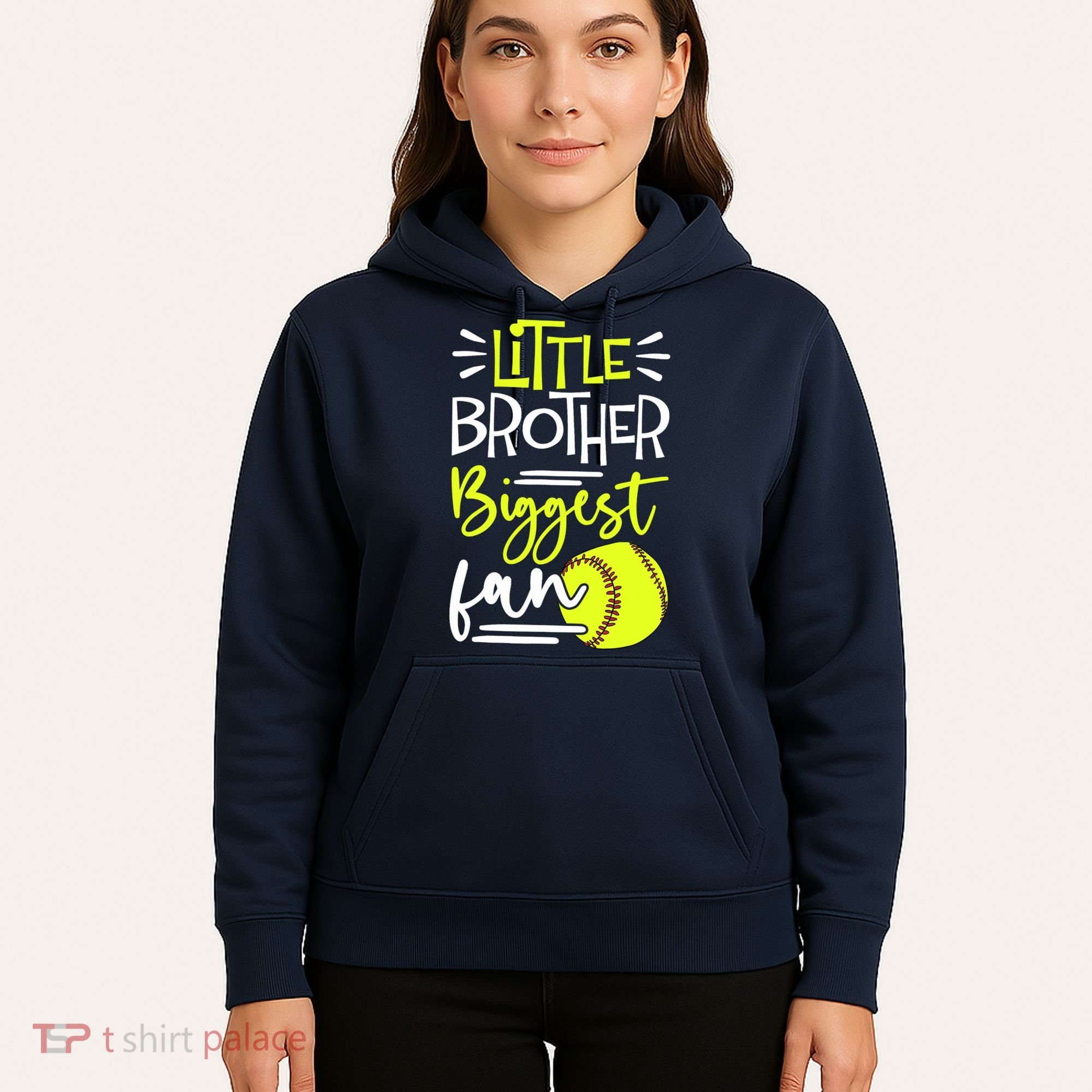 Little Brother Biggest Fan Softball, Softball Hoodie
