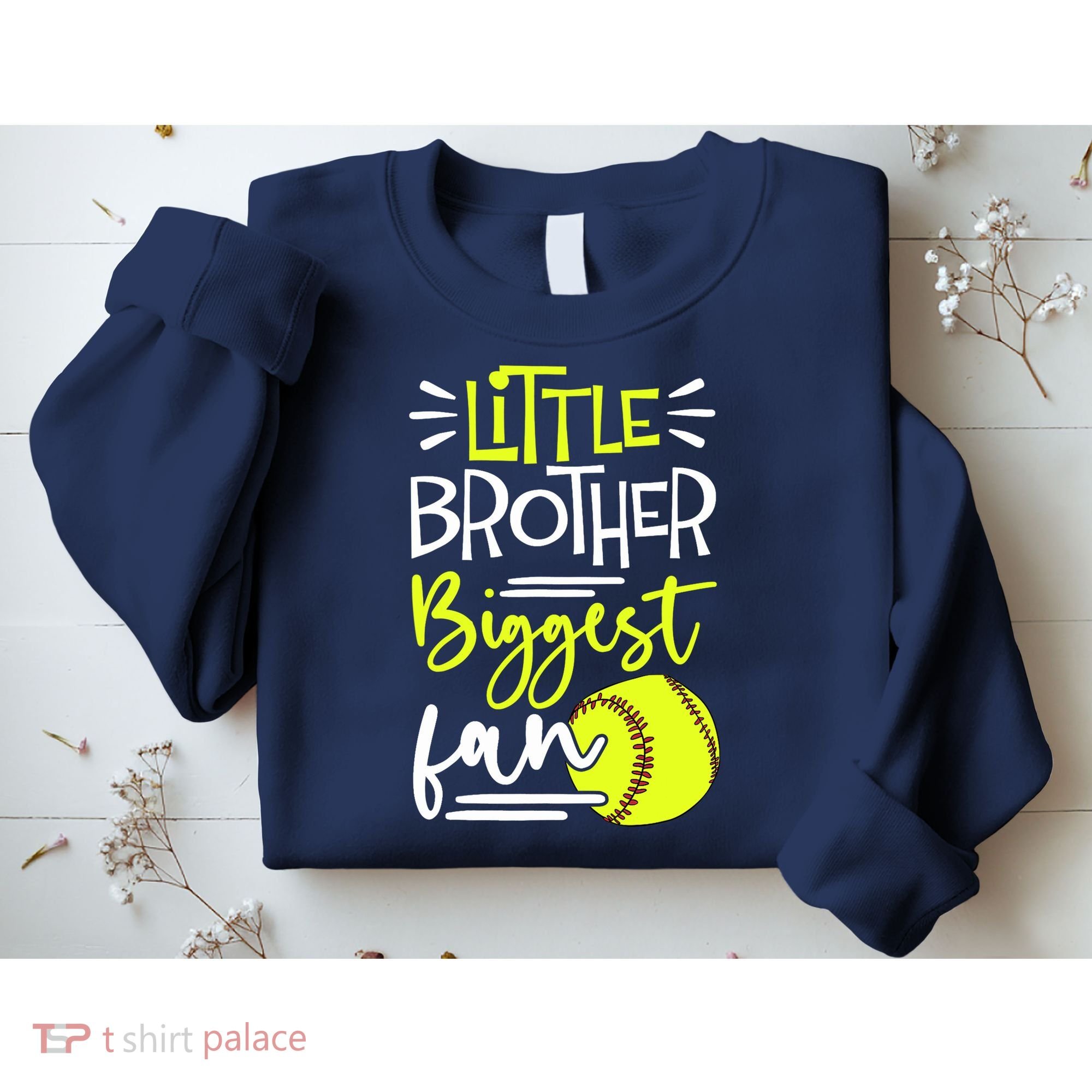 Little Brother Biggest Fan Softball, Softball Sweatshirt