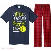 Little Brother Biggest Fan Softball, Softball Pajama Set thumb 0