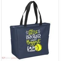 Little Brother Biggest Fan Softball, Softball Tote Bag thumb 2