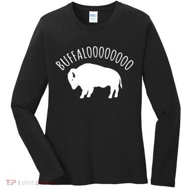Lucky Buffalo Buffalooo Bison Nature Wildlife Design Cute Gift Women's Long Sleeve Shirt