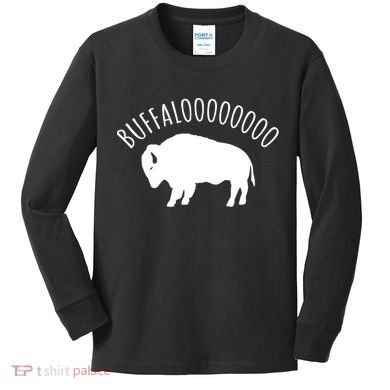 Lucky Buffalo Buffalooo Bison Nature Wildlife Design Cute Gift Kids Long Sleeve Shirt