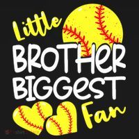 Little Brother Biggest Fan Softball, Softball Backpack thumb 2