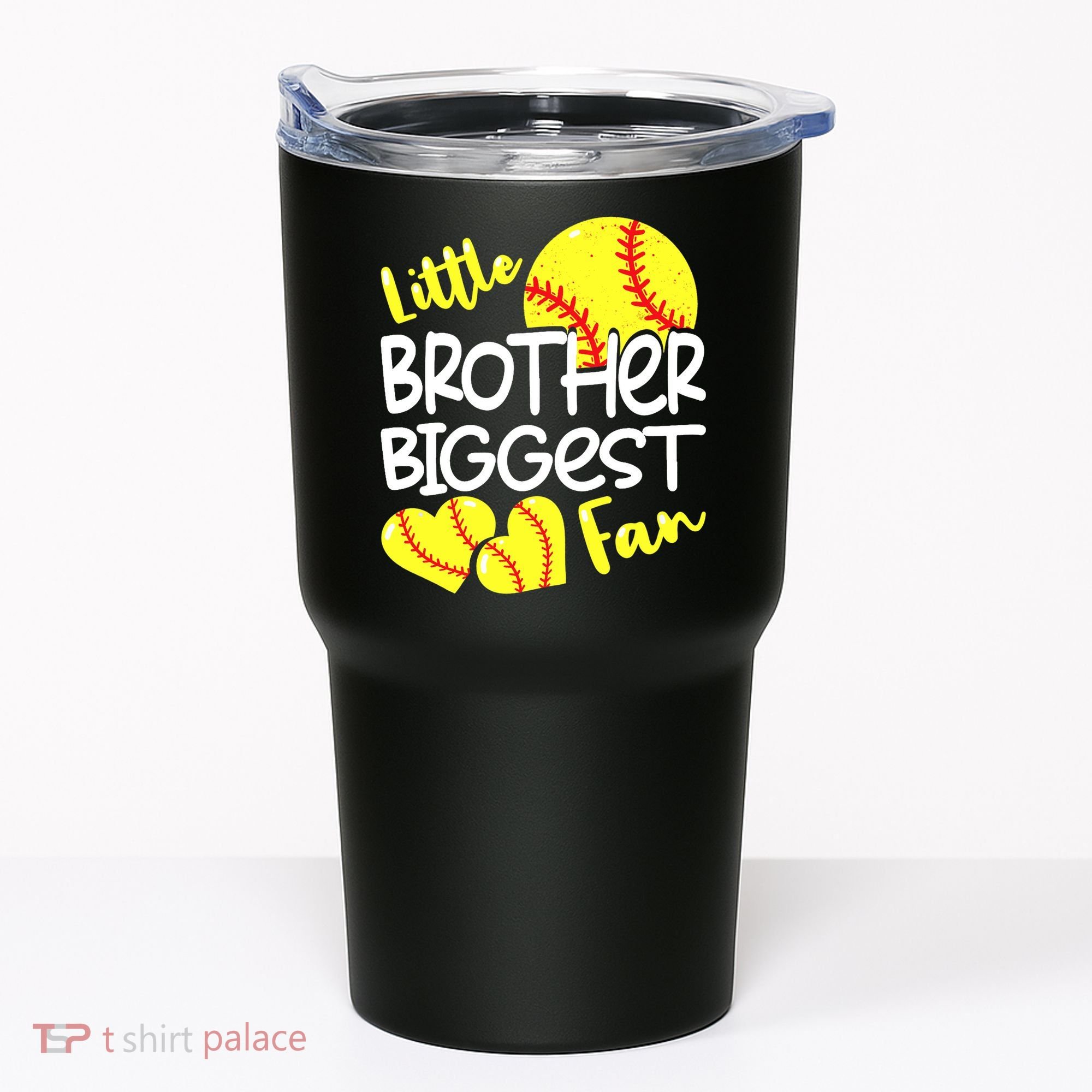 Little Brother Biggest Fan Softball, Softball Tumbler
