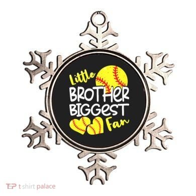 Little Brother Biggest Fan Softball, Softball Ornament