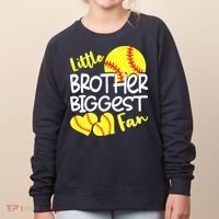 Little Brother Biggest Fan Softball, Softball Women's Sweatshirt thumb 0