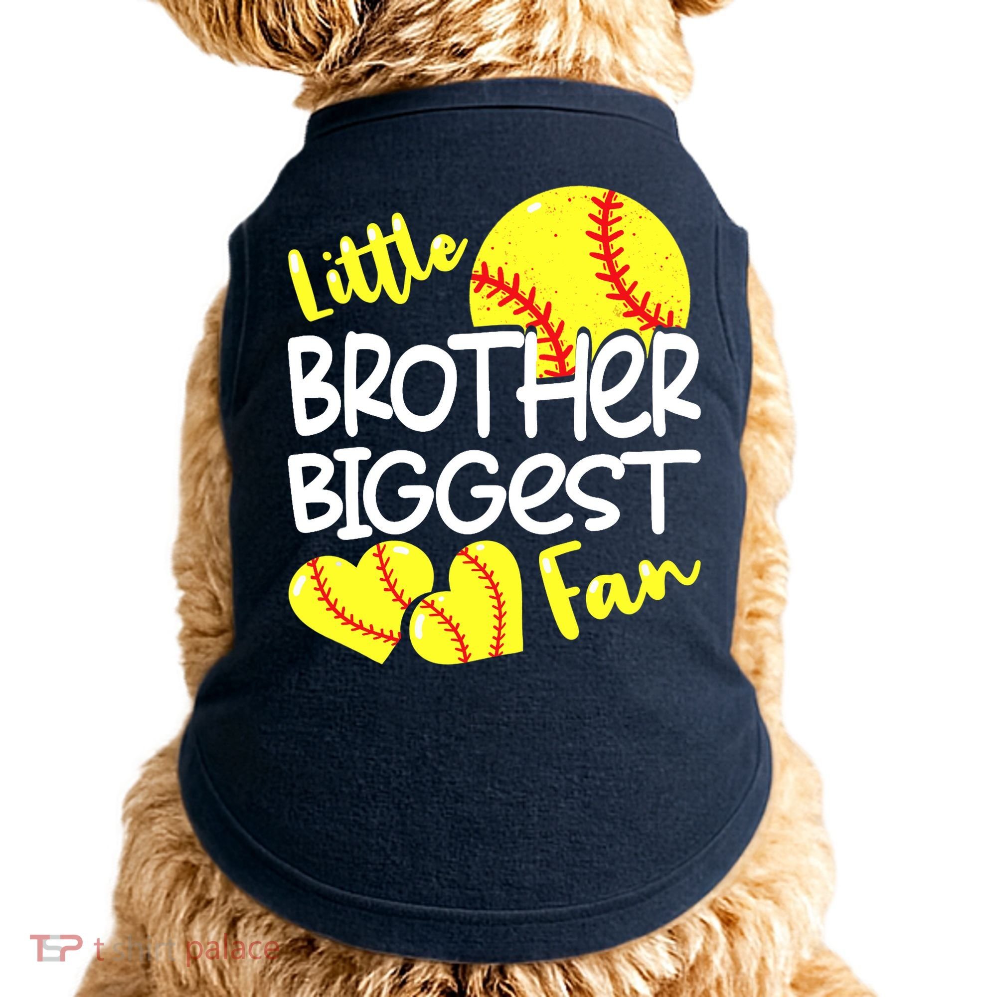 Little Brother Biggest Fan Softball, Softball Doggie Tank